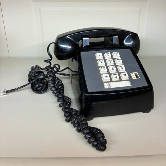 Vintage Western Electric 2500DM Bell System Push Button Telephone Black Phone - Picture 1 of 7